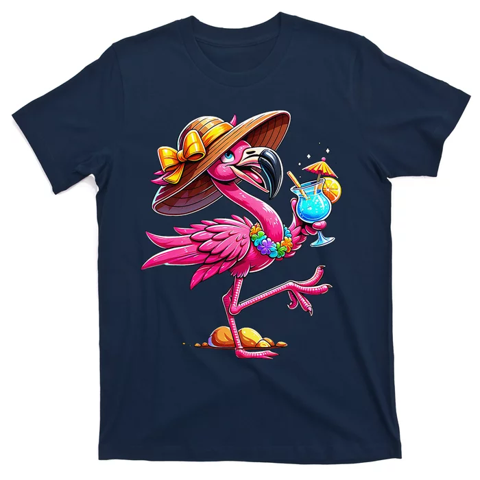 Funny Flamingo Hawaiian Summer Tropical Luau T-Shirt