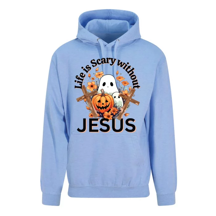 Funny Fall Halloween Christian Life Is Scary Without Jesus Unisex Surf Hoodie