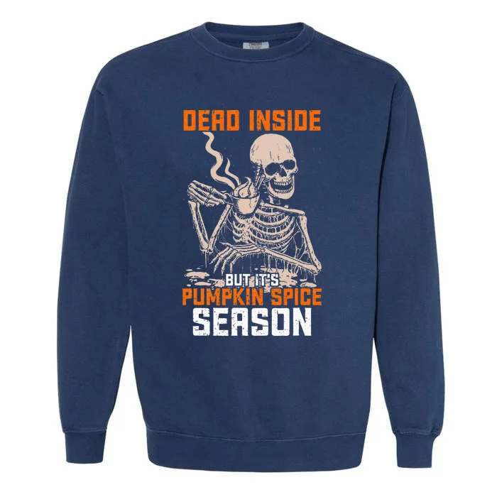 Festive Fall Harvest Pumpkin Skeleton for Halloween Garment-Dyed Sweatshirt