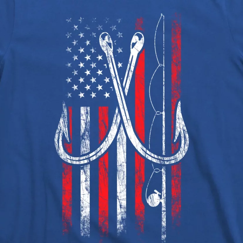 Fisher Fishing Hooks Proud American Flag Fishing Great Gift T-Shirt