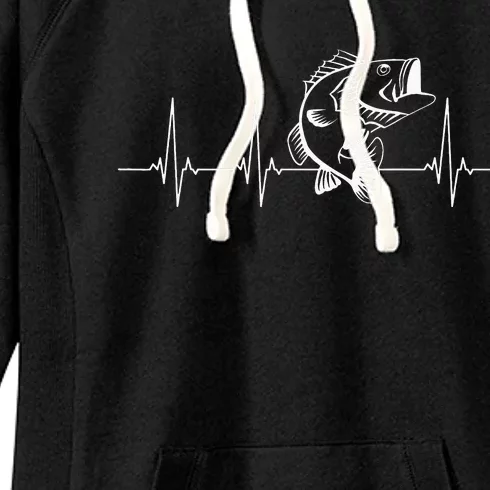 Fly Fishing Heartbeat Fish EKG Trout Fishing Women's Fleece Hoodie