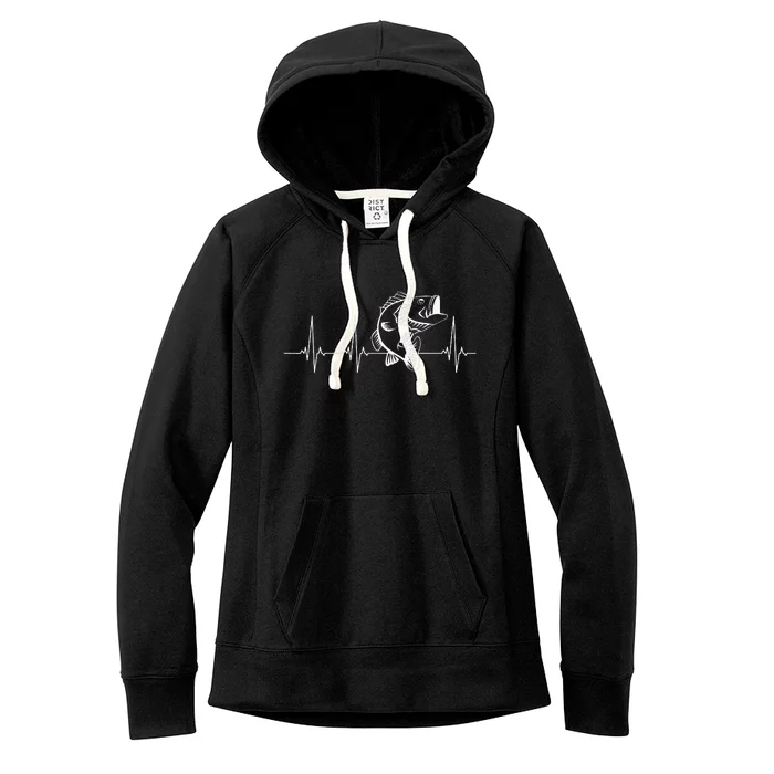 Fly Fishing Heartbeat Fish EKG Trout Fishing Women's Fleece Hoodie