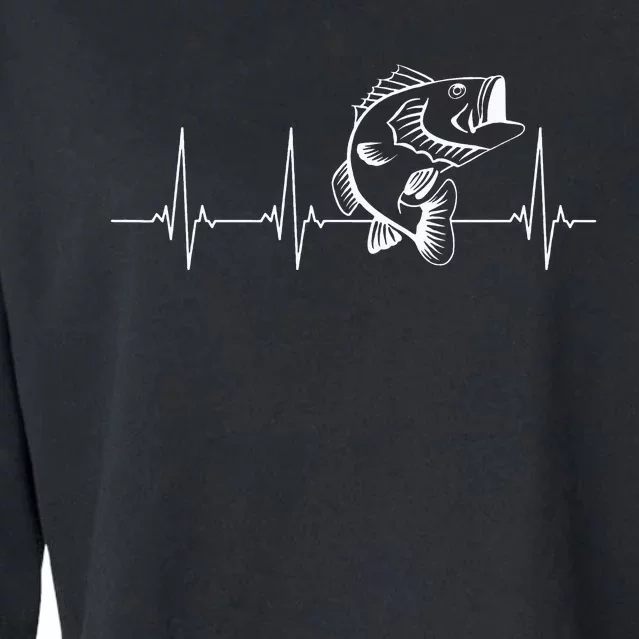 Fly Fishing Heartbeat Fish EKG Trout Fishing Cropped Pullover Crew