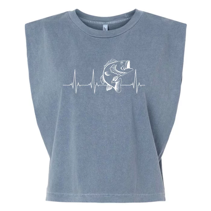 Fly Fishing Heartbeat Fish EKG Trout Fishing Garment-Dyed Women's Muscle Tee