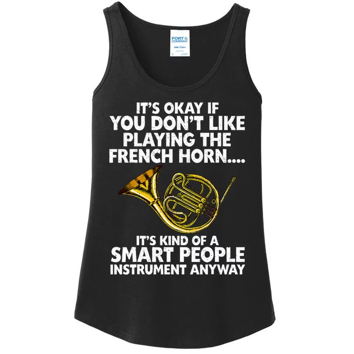 Funny French Horn Art Hornist Jazz Music Lover Ladies Essential Tank