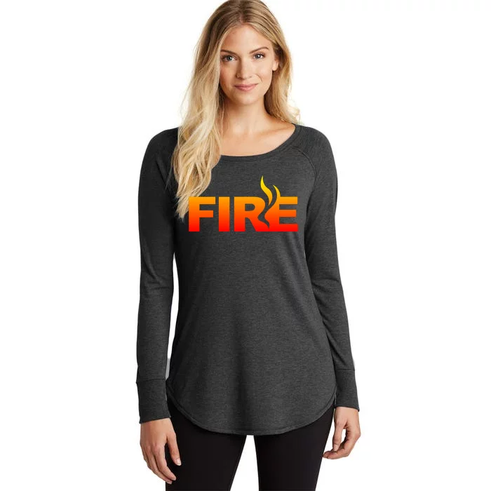 Funny Fire Halloween Costume Family Matching Women's Perfect Tri Tunic Long Sleeve Shirt