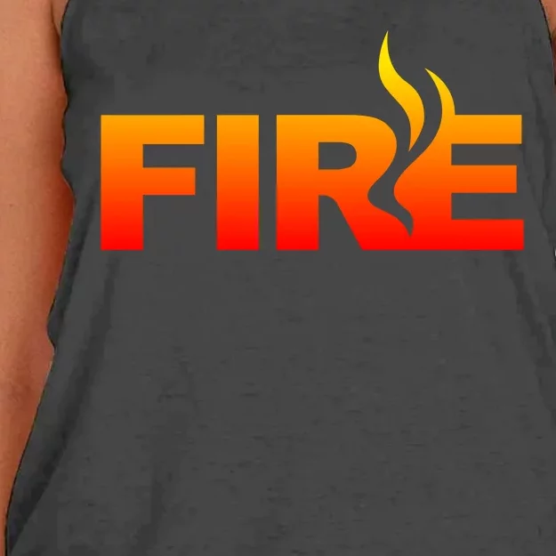 Funny Fire Halloween Costume Family Matching Women's Knotted Racerback Tank