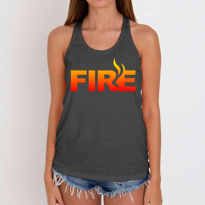 Funny Fire Halloween Costume Family Matching Women's Knotted Racerback Tank