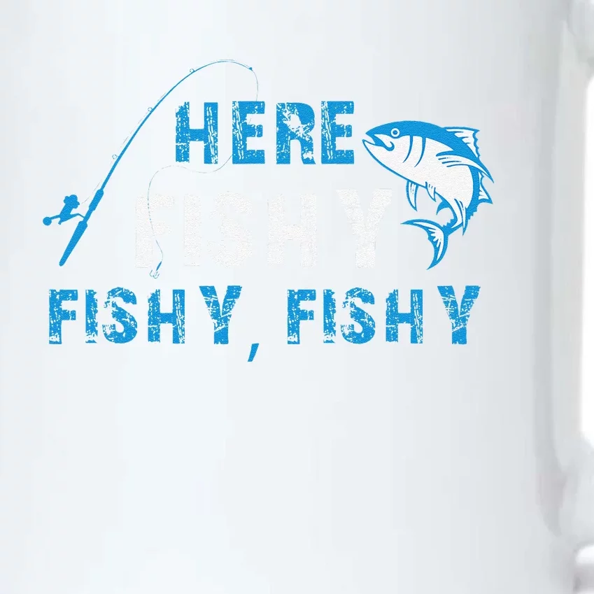 Funny Fisherman Here Fishy Fishing Black Color Changing Mug