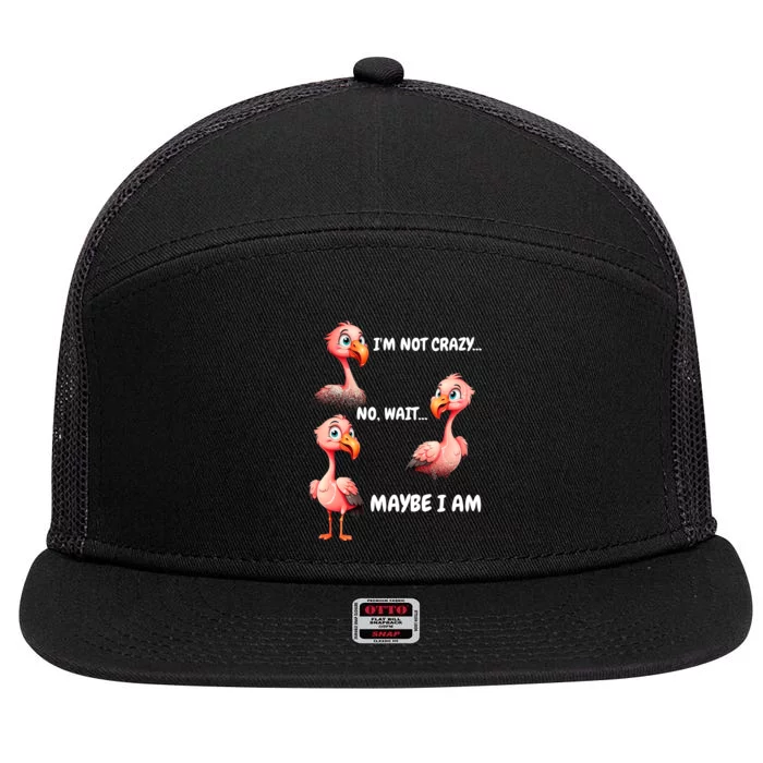 Funny Flamingo Humor 7 Panel Mesh Trucker Snapback Hat