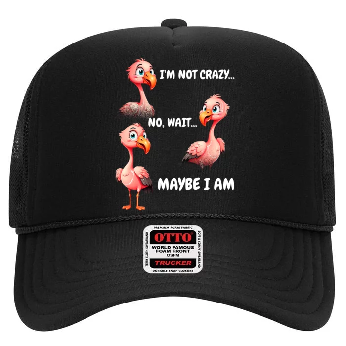 Funny Flamingo Humor High Crown Mesh Trucker Hat