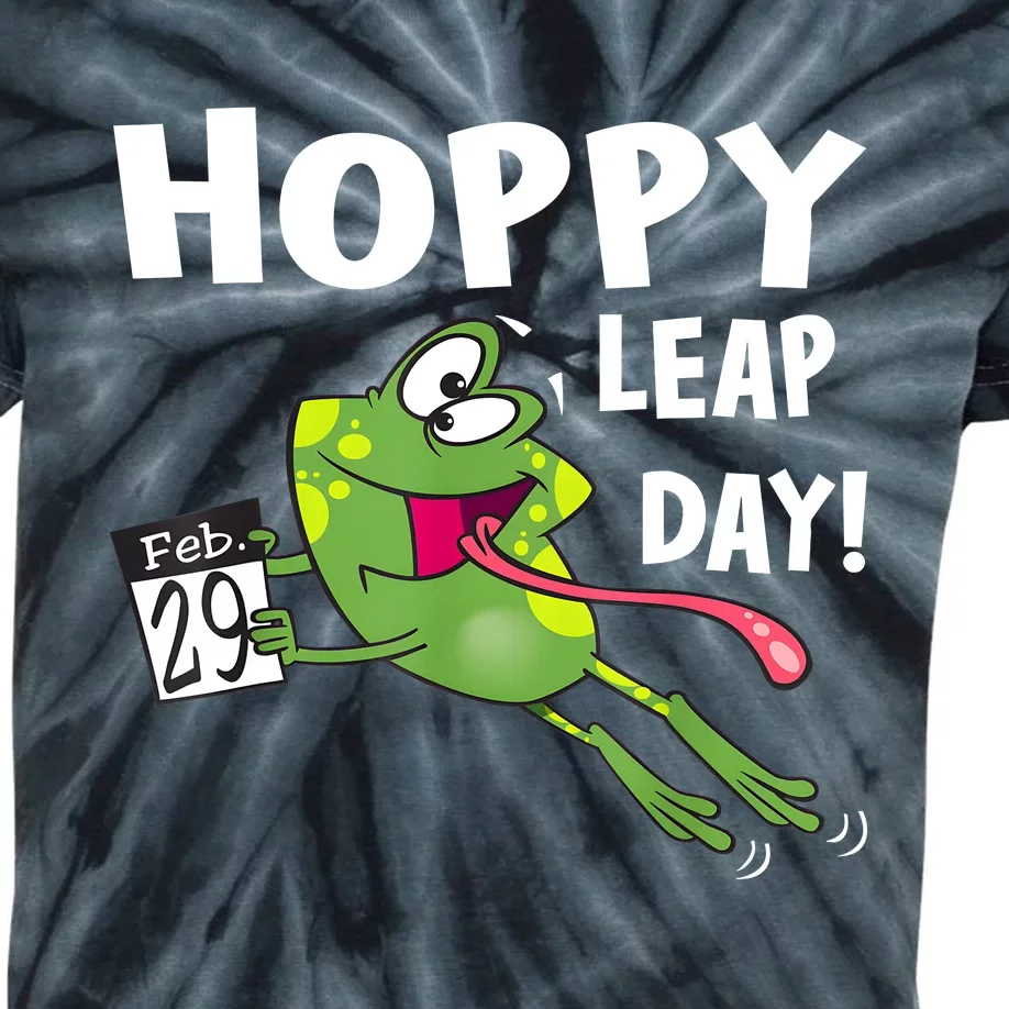 Funny Frog Hoppy Leap Day February 29 Leap Year Birthday Kids Tie-Dye T-Shirt