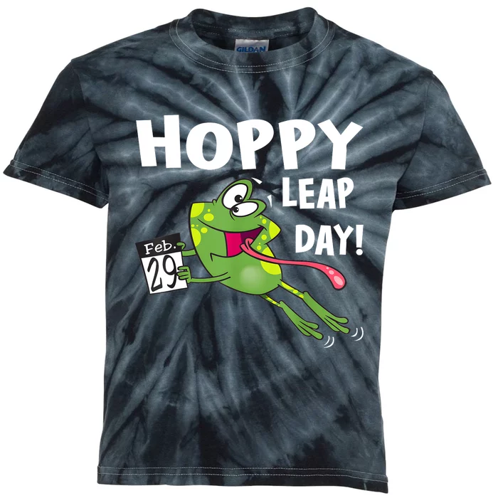 Funny Frog Hoppy Leap Day February 29 Leap Year Birthday Kids Tie-Dye T-Shirt