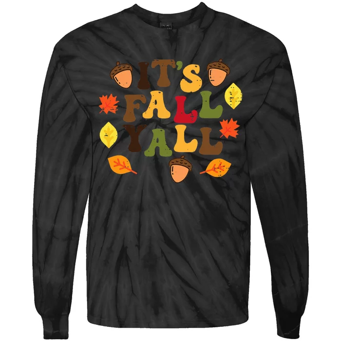 Fall Foliage Harvest Festive Decorations Tie-Dye Long Sleeve Shirt