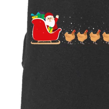 Festive Fowl Hilarious Chicken Santa Sleigh for Christmas Doggie 3-End Fleece Hoodie