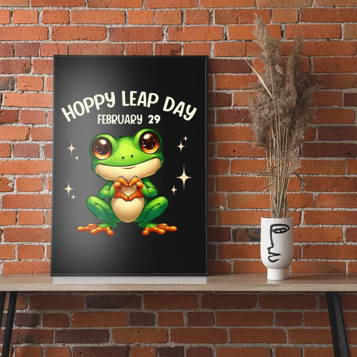 Funny Frog Hoppy Leap Day February 29 Hoppy Leap Day Poster