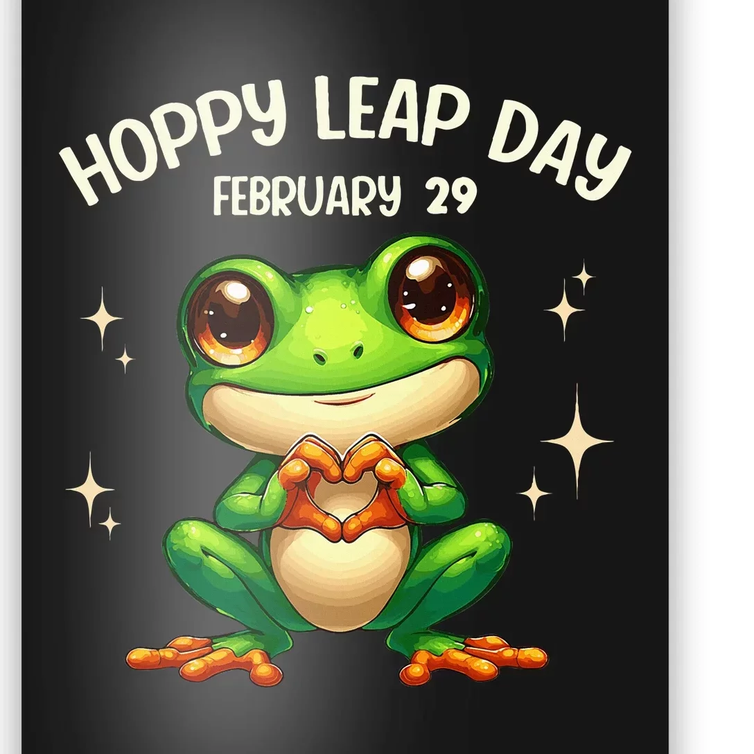 Funny Frog Hoppy Leap Day February 29 Hoppy Leap Day Poster