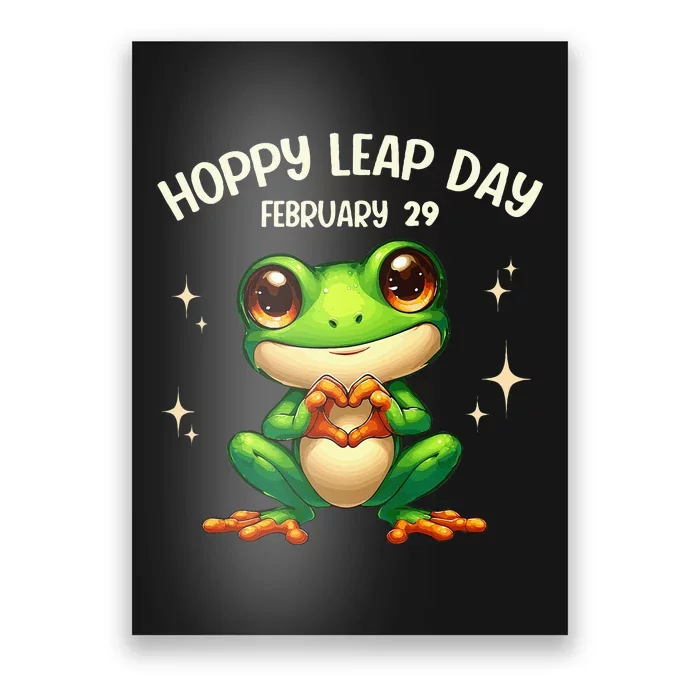 Funny Frog Hoppy Leap Day February 29 Hoppy Leap Day Poster