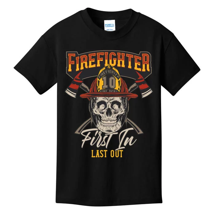 Firefighter First In Last Out Kids T-Shirt