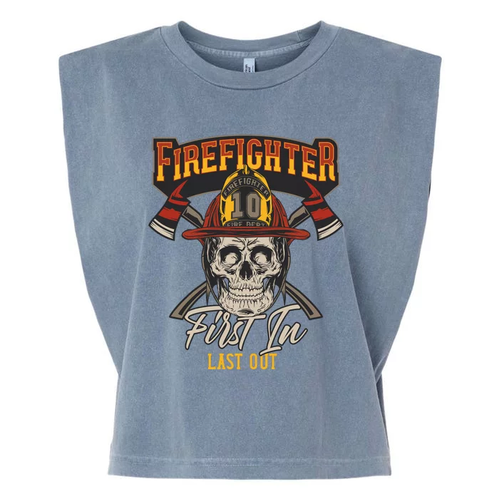 Firefighter First In Last Out Garment-Dyed Women's Muscle Tee