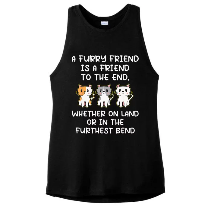 Furry Friend Is A Friend To The End Quotes For Animal Lovers Ladies Tri-Blend Wicking Tank