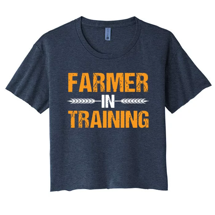 Funny Farmer In Training Apparel Farm Farming Women's Crop Top Tee