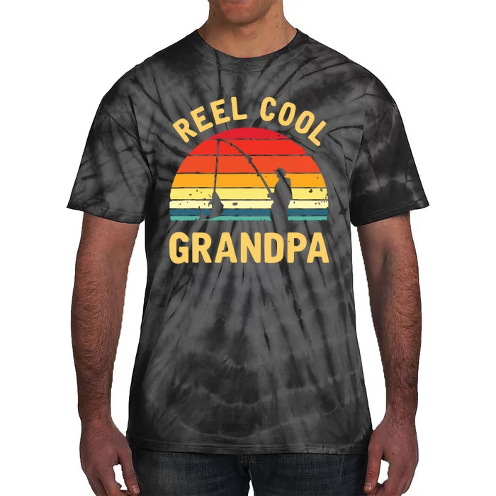 Reel Cool Grandpa Fishing Grandpa Gift Tie-Dye T-Shirt