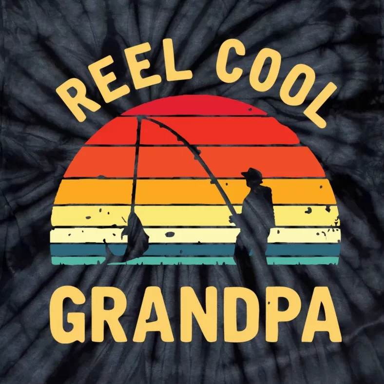 Reel Cool Grandpa Fishing Grandpa Gift Tie-Dye T-Shirt