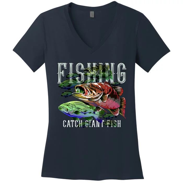 Fishing Women's V-Neck T-Shirt