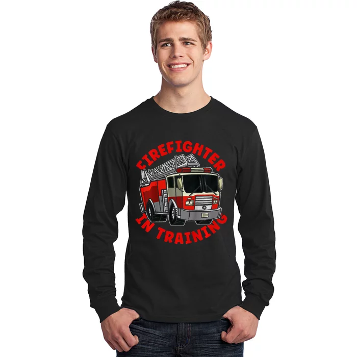 funny Firefighter In Training Fire Truck Long Sleeve Shirt