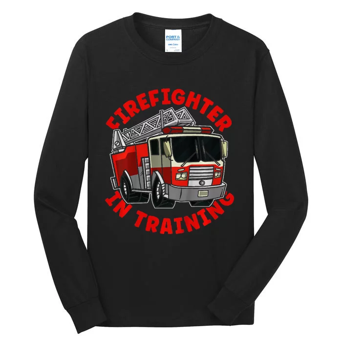 funny Firefighter In Training Fire Truck Tall Long Sleeve T-Shirt