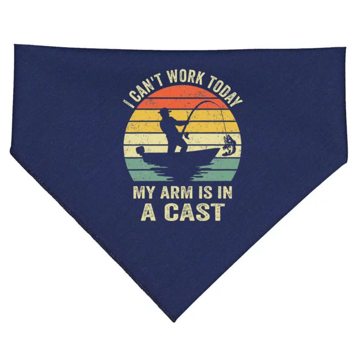 Funny Fisherman I CanT Work Today My Arm Is In A Cast USA-Made Doggie Bandana