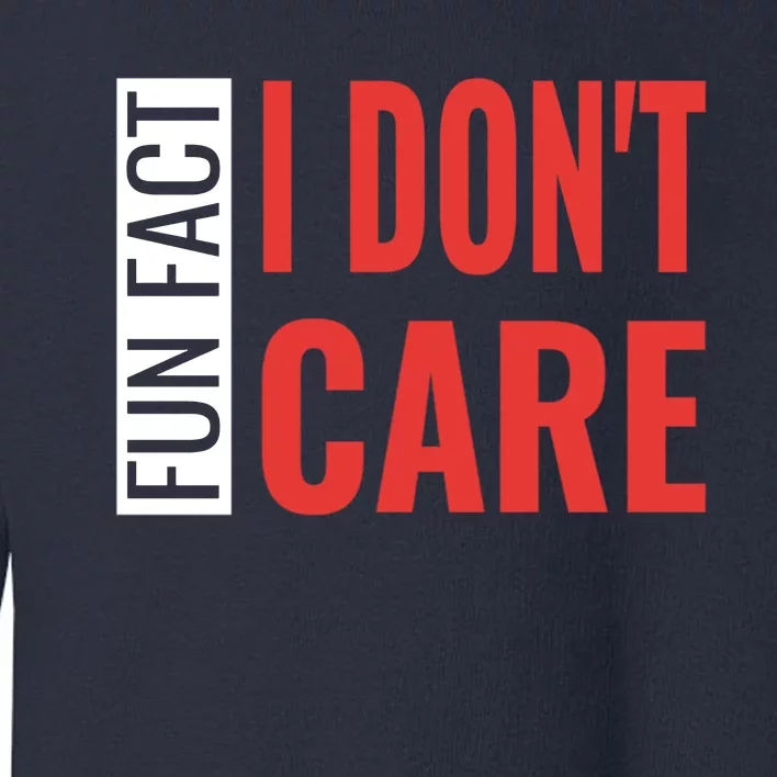 Fun Fact I DonT Care Funny Gift Toddler Sweatshirt