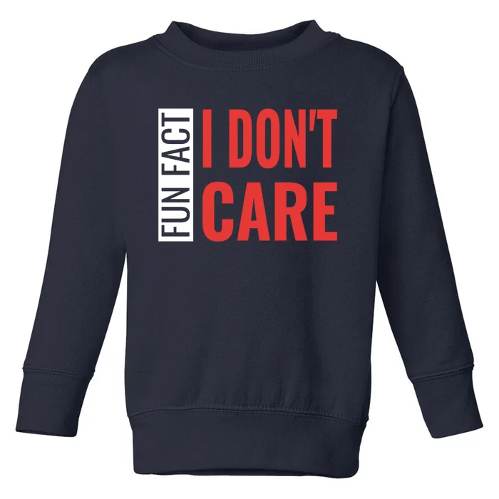 Fun Fact I DonT Care Funny Gift Toddler Sweatshirt