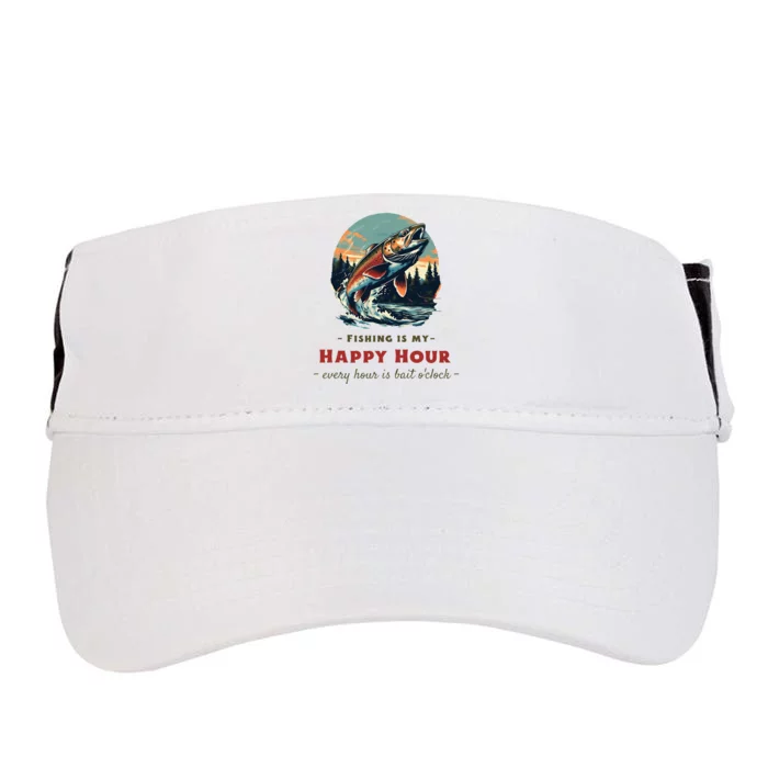 Funny Fishing Is My Happy Hour Adult Drive Performance Visor