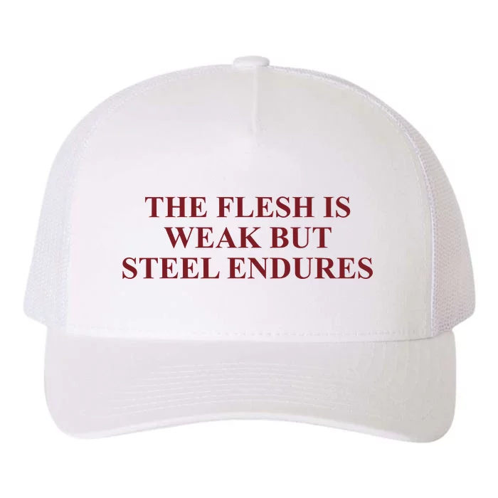 Fantasyinitiative Fantasy Initiative By Fire And Steel The Flesh Is Weak But Ste Yupoong Adult 5-Panel Trucker Hat