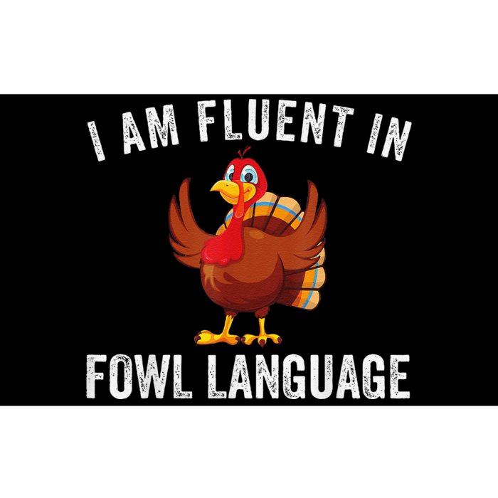 Funny Fluent In Fowl Language Turkey Lover Thanksgiving Bumper Sticker