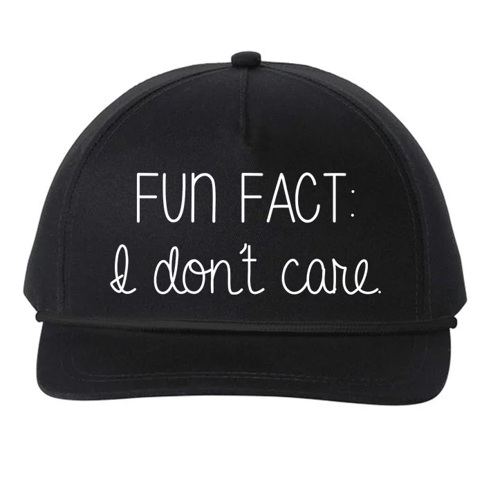 Fun Fact I Don't Care Funny Snapback Five-Panel Rope Hat