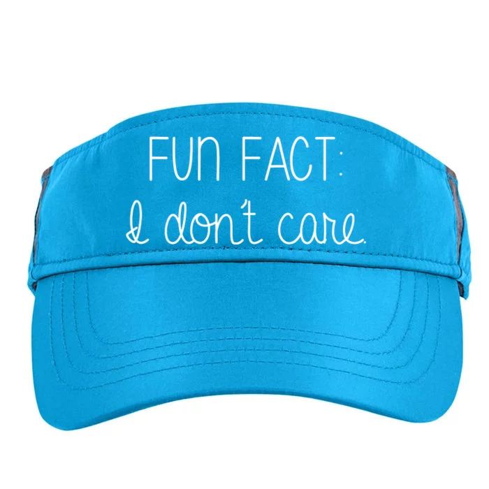 Fun Fact I Don't Care Funny Adult Drive Performance Visor