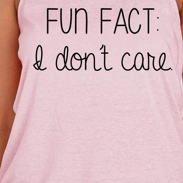 Fun Fact I Don't Care Funny Women's Knotted Racerback Tank