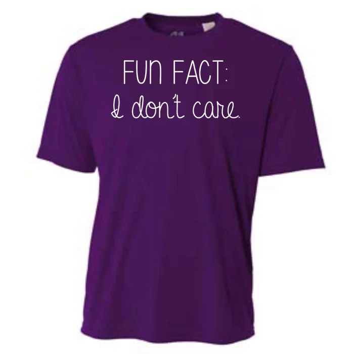 Fun Fact I Don't Care Funny Cooling Performance Crew T-Shirt