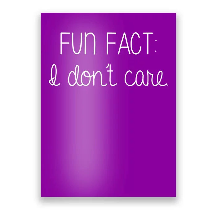 Fun Fact I Don't Care Funny Poster