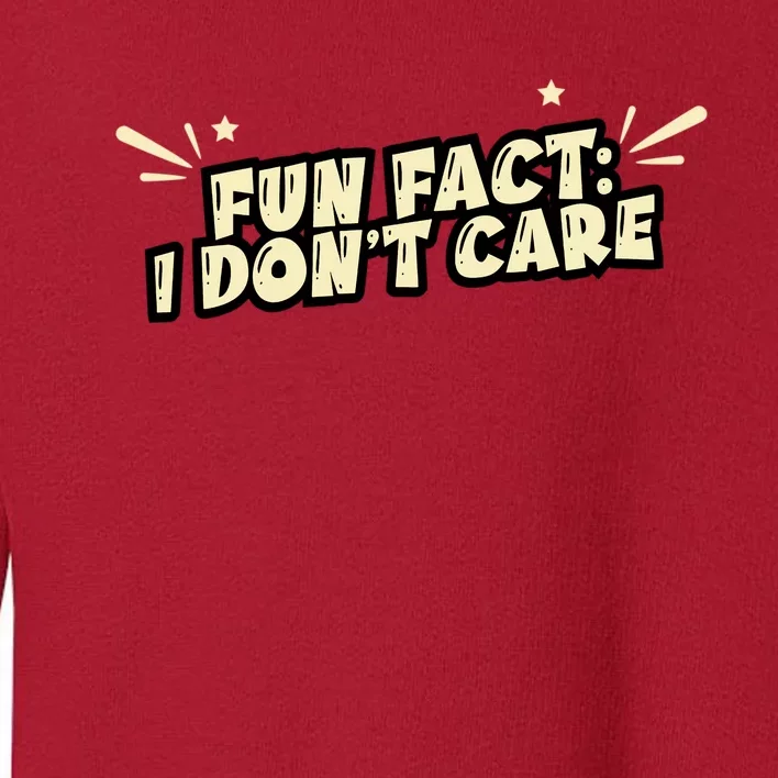 Funny Fact I DonT Care Toddler Sweatshirt