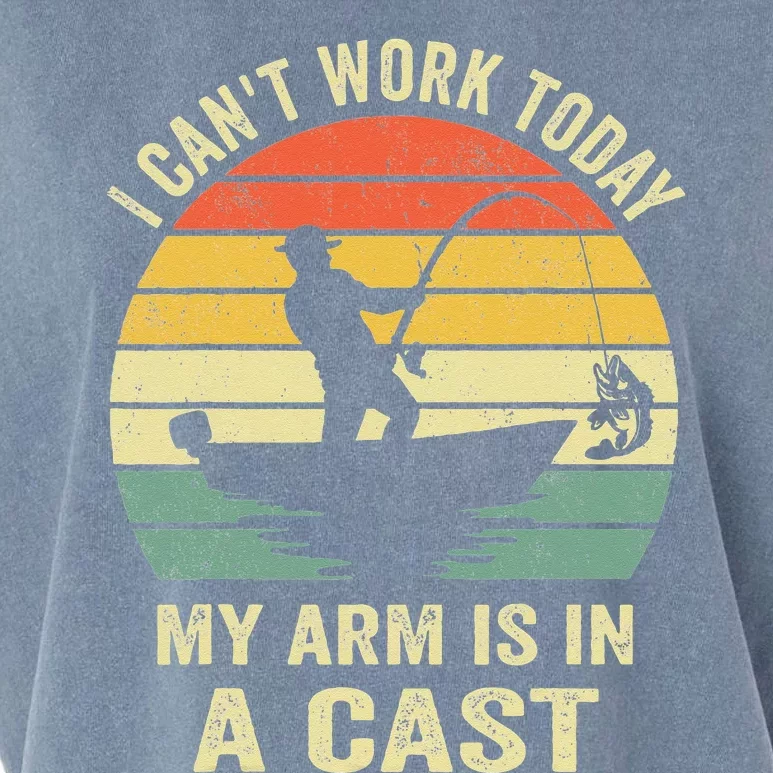 Funny Fisherman I Cant Work Today My Arm Is In A Cast Garment-Dyed Women's Muscle Tee