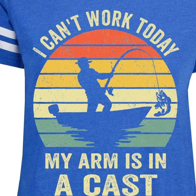 Funny Fisherman I Cant Work Today My Arm Is In A Cast Enza Ladies Jersey Football T-Shirt