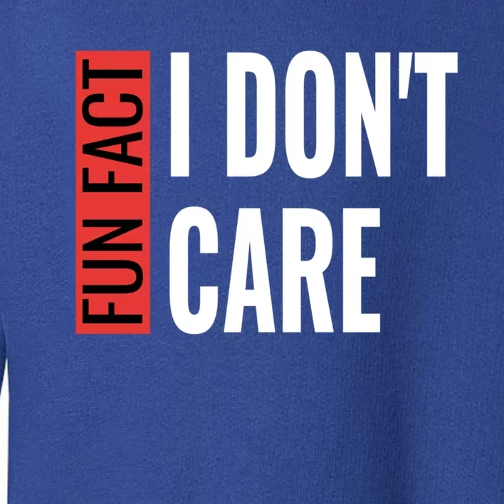 Fun Fact I Don't Care Sarcastic Saying Humorous Great Gift Toddler Sweatshirt