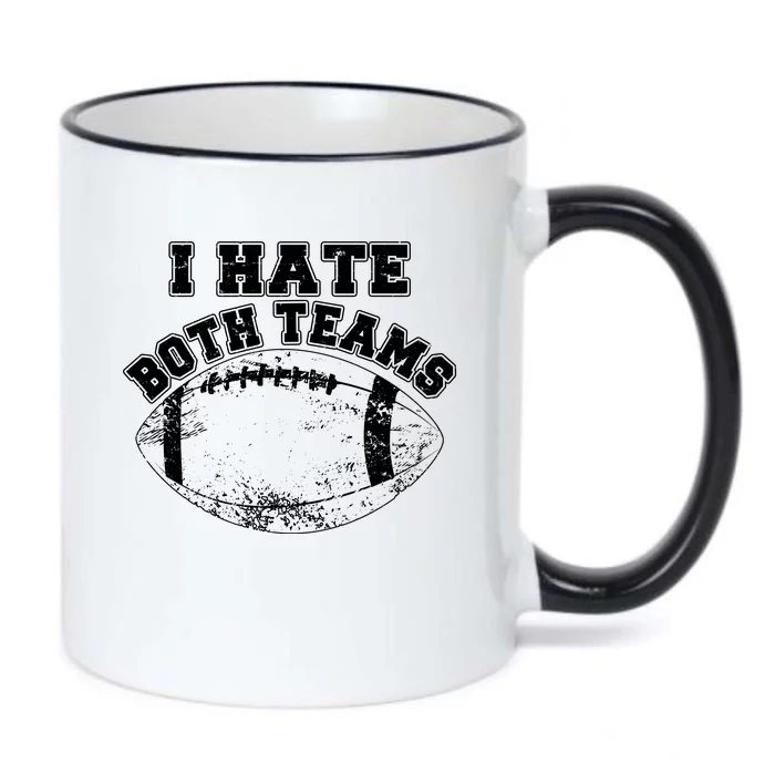 Funny Football I Hate Both Teams Black Color Changing Mug