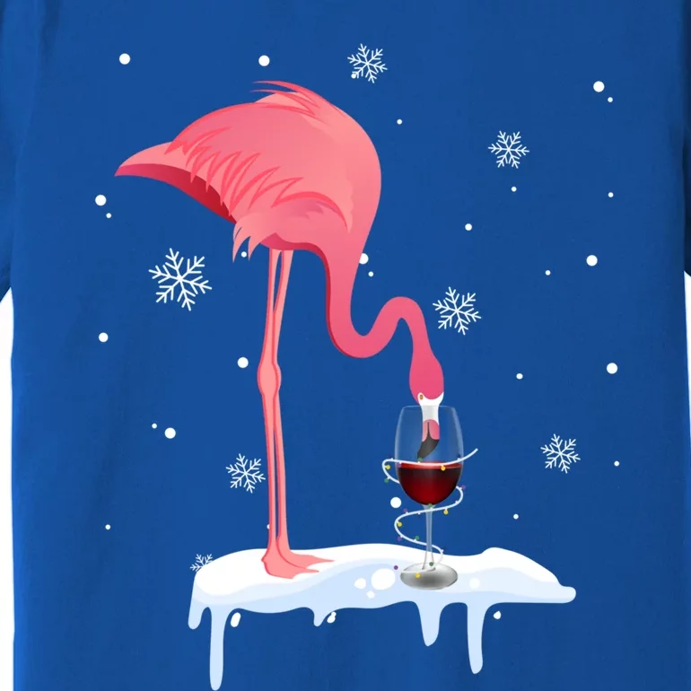 Funny Flamingo Ing Wine On Christmas Xmas Pajama Adults Gift Premium T-Shirt