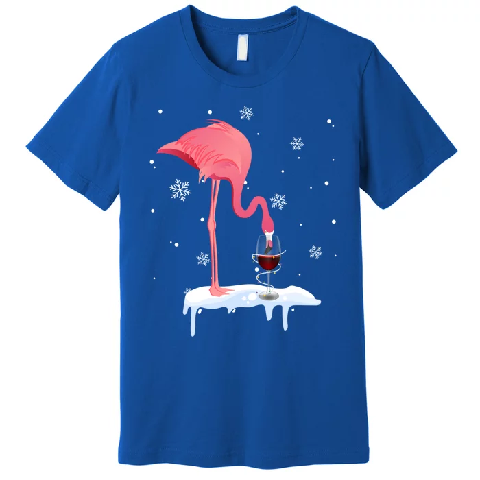 Funny Flamingo Ing Wine On Christmas Xmas Pajama Adults Gift Premium T-Shirt