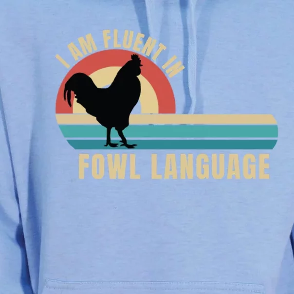 Funny Farmer, I Am Fluent In Fowl Language, Funny Chicken Unisex Surf Hoodie